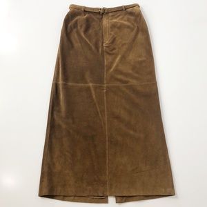 NWT GAP Leather Maxi Skirt in Brown